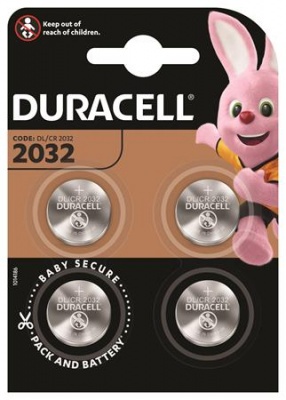 Gombelem, CR2032, 4 db, DURACELL