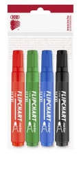 Flipchart marker készlet, 1-3 mm, kúpos, ICO "Artip 11 XXL", 4 különböző szín